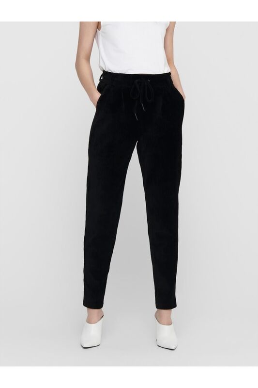 Only - ONLPOPTRASH-PING PONG CORD PNT Kadın Siyah Pantolon - 15191641