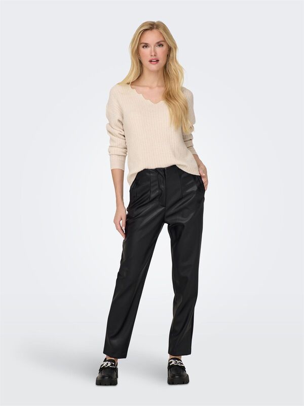 ONLRAVEN-IDINA HW FAUX LEAT PANT CC PNT Kadın Siyah Pantolon - 15298705