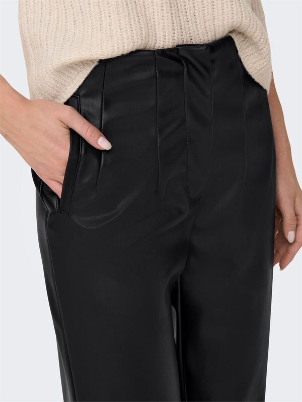 ONLRAVEN-IDINA HW FAUX LEAT PANT CC PNT Kadın Siyah Pantolon - 15298705