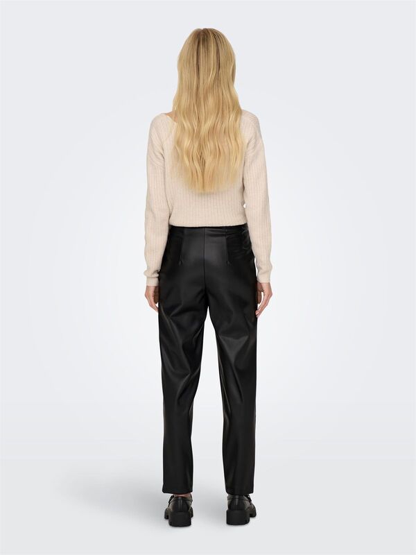 ONLRAVEN-IDINA HW FAUX LEAT PANT CC PNT Kadın Siyah Pantolon - 15298705