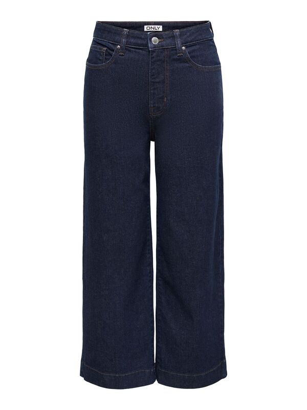 Only - ONLREGINA HW WIDE CROP DNM DIA215 NOOS Kadın Mavi Denim Pantolon - 15358320