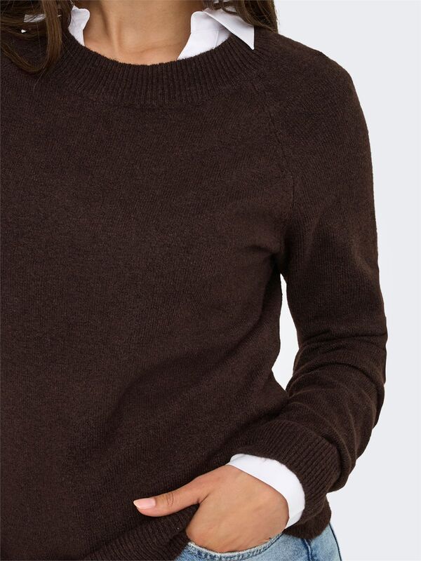 ONLRICA LIFE L/S PULLOVER KNT NOOS Kadın Kahverengi Kazak - 15204279