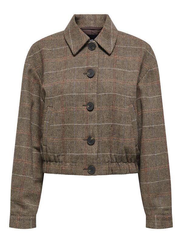 Only - ONLRICCA LIFE CHECK JACKET OTW Kadın Kahverengi Dış Giyim - 15356760