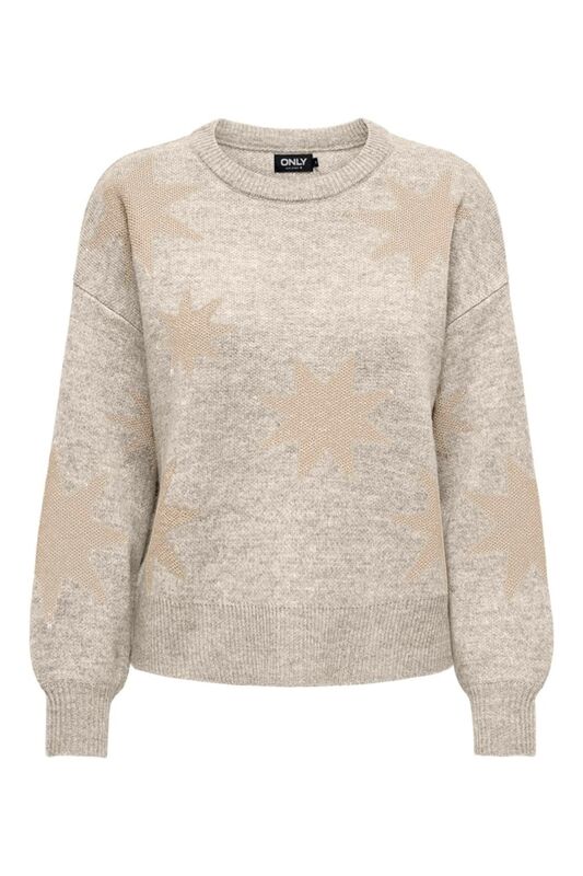 ONLROSIE LS O-NECK GLITTER KNT Kadın Mavi Kazak - 15328250