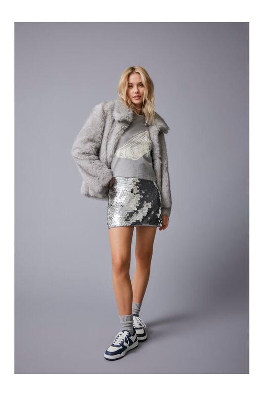 ONLRUBINA FAUX FUR JACKET OTW Kadın Gri Mont - 15325924