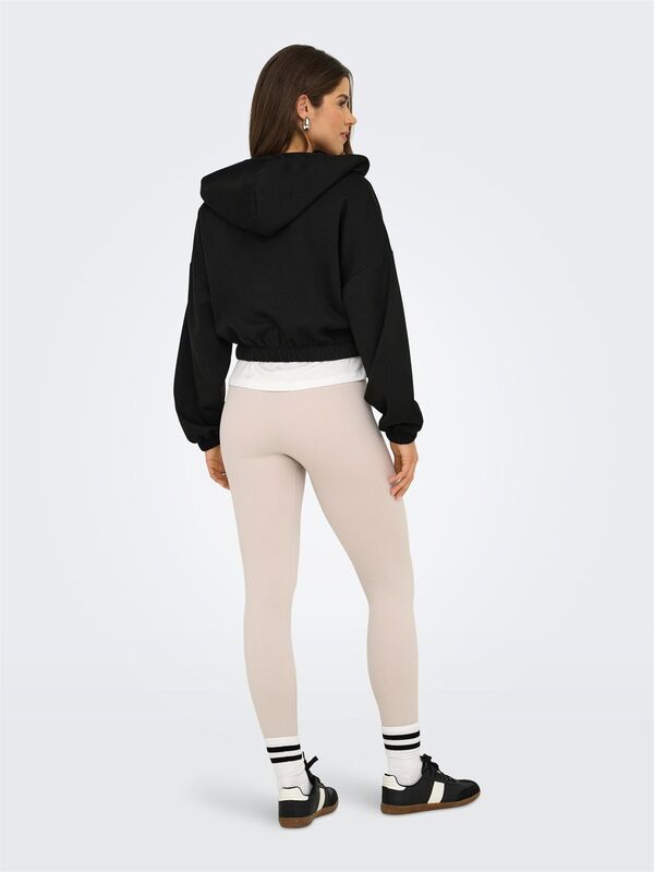 ONLSCARLETT LIFE LS ZIP HOOD SWT NOOS Kadın Siyah Sweatshirt - 15346449