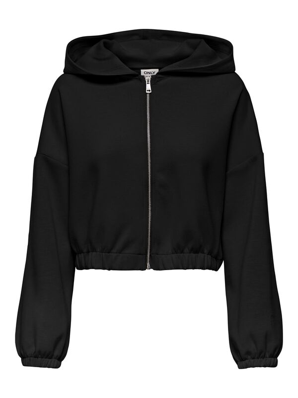 ONLSCARLETT LIFE LS ZIP HOOD SWT NOOS Kadın Siyah Sweatshirt - 15346449
