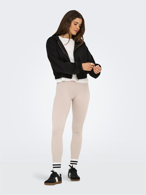 ONLSCARLETT LIFE LS ZIP HOOD SWT NOOS Kadın Siyah Sweatshirt - 15346449