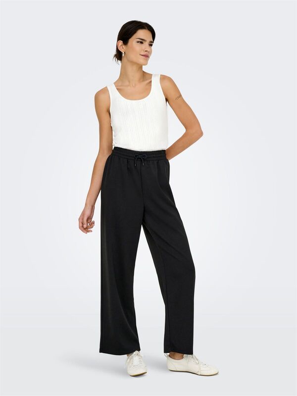 Only - ONLSCARLETT LIFE WIDE PANT SWT NOOS Kadın Siyah Eşofman Altı - 15346400