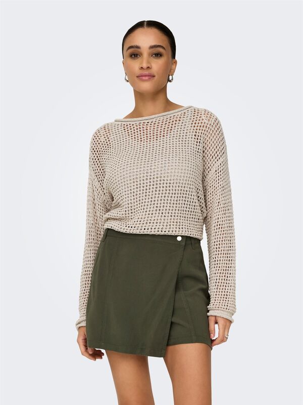 ONLSIENA LS STRUCTURE O-NECK CC KNT Kadın Gri Kazak - 15339534