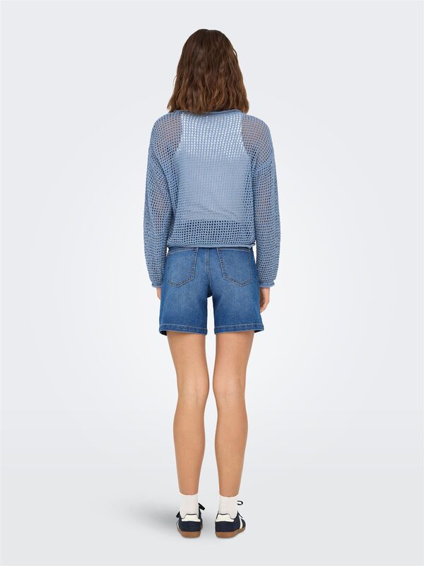 ONLSIENA LS STRUCTURE O-NECK CC KNT Kadın Mavi Kazak - 15339534