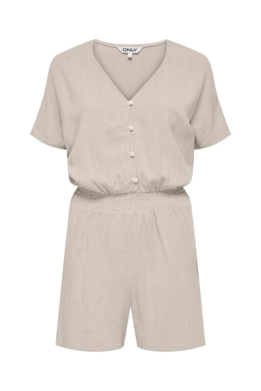 Only - ONLSIESTA S/S LINEN BL PLAYSUIT PNT Kadın Moonbeam Tulum - 15322849