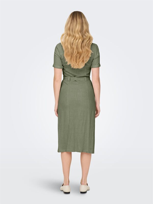 ONLSIESTA SS LIN BL SHIRT DRESS PNT NOOS Kadın Moonbeam Elbise - 15347210
