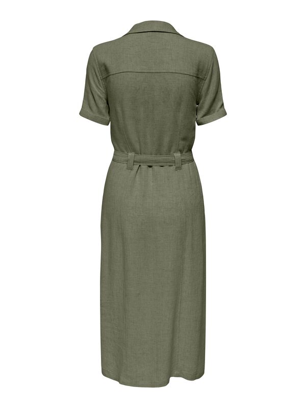 ONLSIESTA SS LIN BL SHIRT DRESS PNT NOOS Kadın Moonbeam Elbise - 15347210