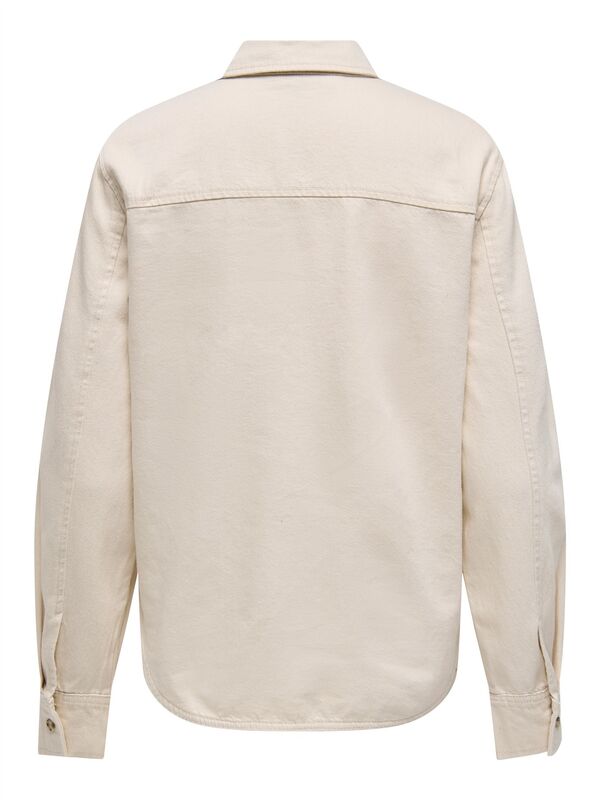 ONLSILLA L/S FITTED SHIRT CC PNT Kadın Bej Denim Gömlek - 15338783