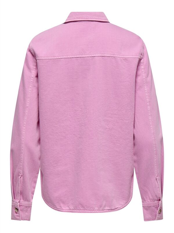 ONLSILLA L/S FITTED SHIRT CC PNT Kadın Pembe Denim Gömlek - 15338783
