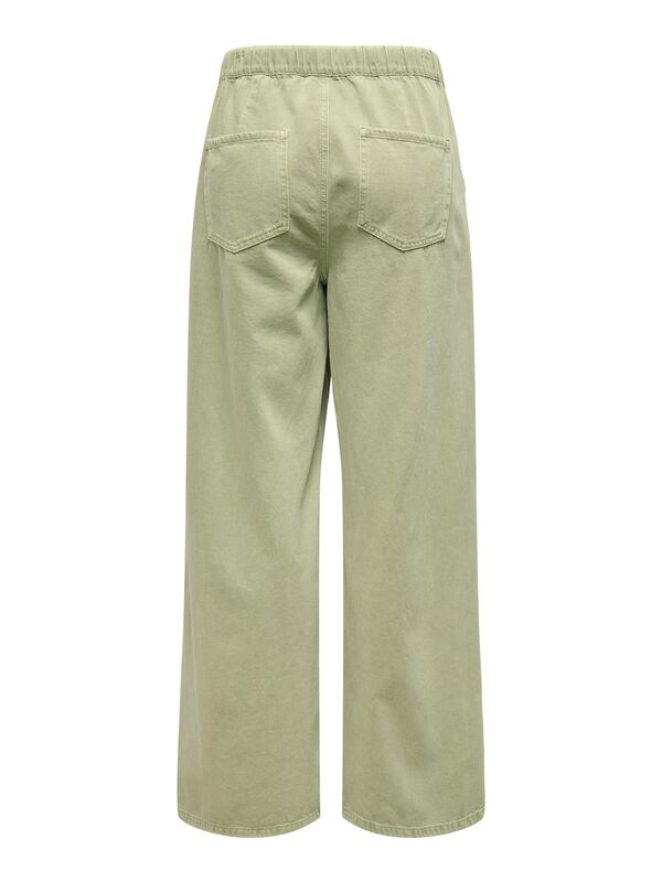ONLSILLA MW BELT WIDE PANT PNT Kadın Yeşil Denim Pantolon - 15340711