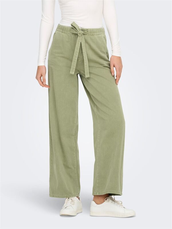 ONLSILLA MW BELT WIDE PANT PNT Kadın Yeşil Denim Pantolon - 15340711