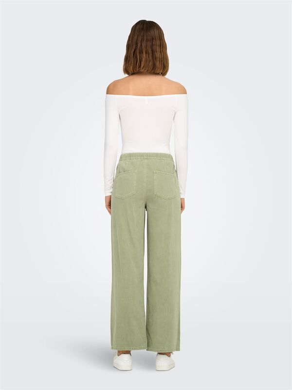 ONLSILLA MW BELT WIDE PANT PNT Kadın Yeşil Denim Pantolon - 15340711