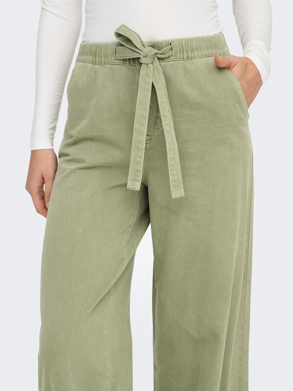 ONLSILLA MW BELT WIDE PANT PNT Kadın Yeşil Denim Pantolon - 15340711