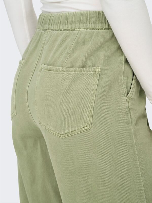 ONLSILLA MW BELT WIDE PANT PNT Kadın Yeşil Denim Pantolon - 15340711