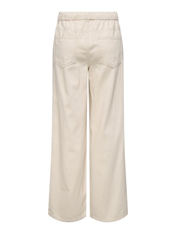 ONLSILLA MW PULL-UP WIDE PANT PNT Kadın Bej Denim Pantolon - 15344674