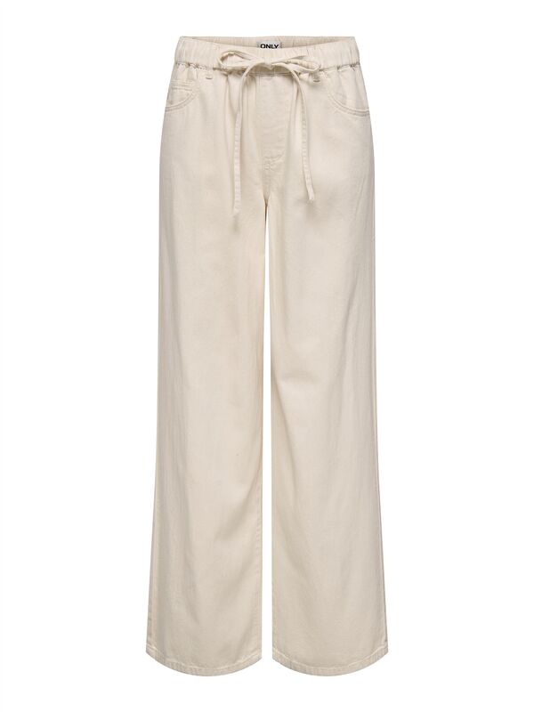 ONLSILLA MW PULL-UP WIDE PANT PNT Kadın Bej Denim Pantolon - 15344674