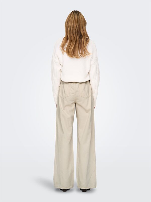 ONLSILLA MW WIDE STRING PANT CC PNT Kadın Bej Pantolon - O15328125