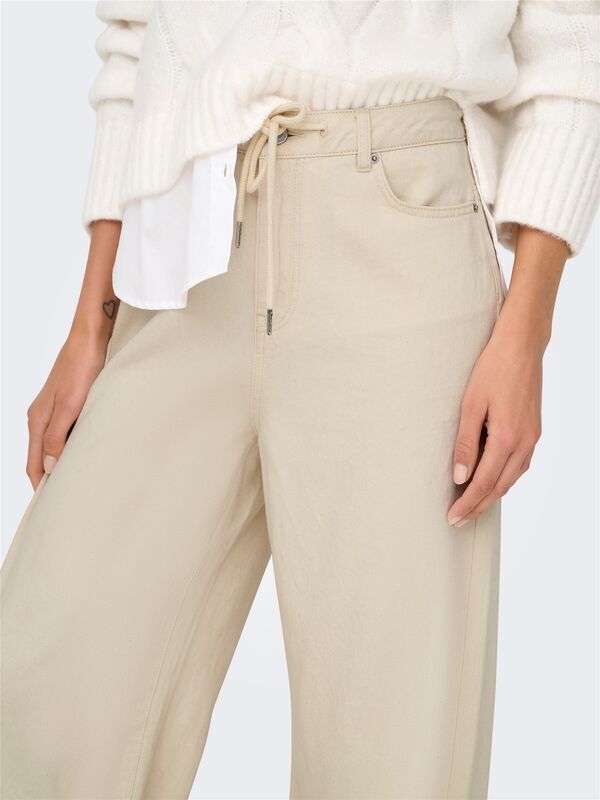 ONLSILLA MW WIDE STRING PANT CC PNT Kadın Bej Pantolon - O15328125