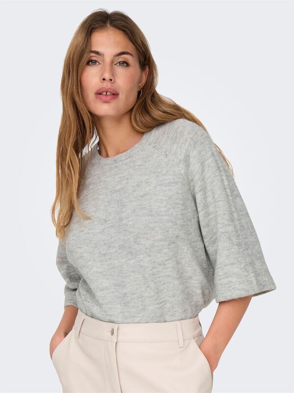 ONLSIMONI 3/4 PULLOVER KNT NOOS Kadın Gray Kazak - 15333199