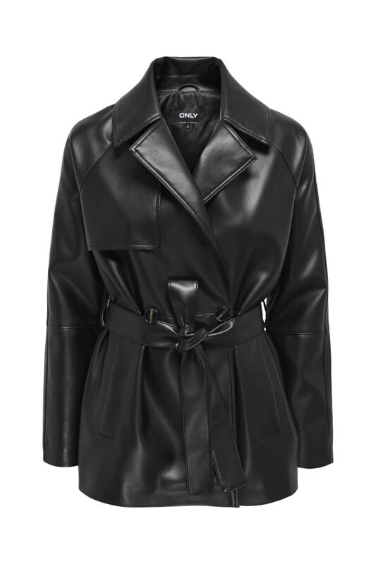 ONLSOFIA FAUX LEATH SHORT TRENCH CC OTW Kadın Siyah Mont - 15322148