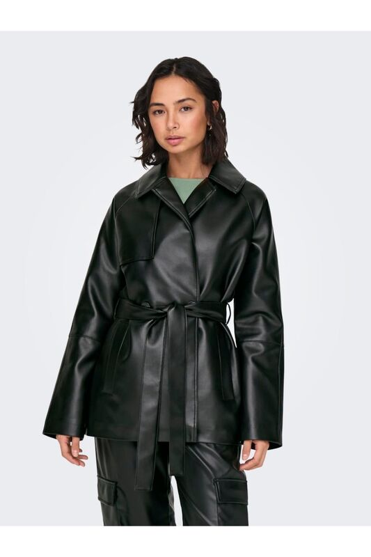 ONLSOFIA FAUX LEATH SHORT TRENCH CC OTW Kadın Siyah Mont - 15322148