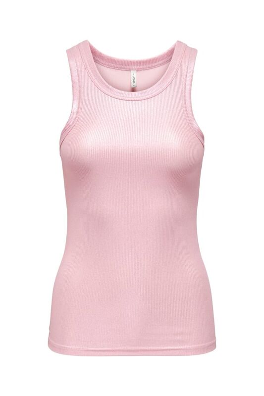ONLSOL LIFE S/L GLITTER RIB TOP JRS Kadın Candy Pink T-Shirt - 15325270