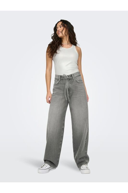 ONLSOL LIFE S/L GLITTER RIB TOP JRS Kadın Silver T-Shirt - 15325270