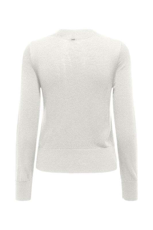 ONLSOLITA LS STONE O-NECK KNT Kadın Beyaz Kazak - 15336740