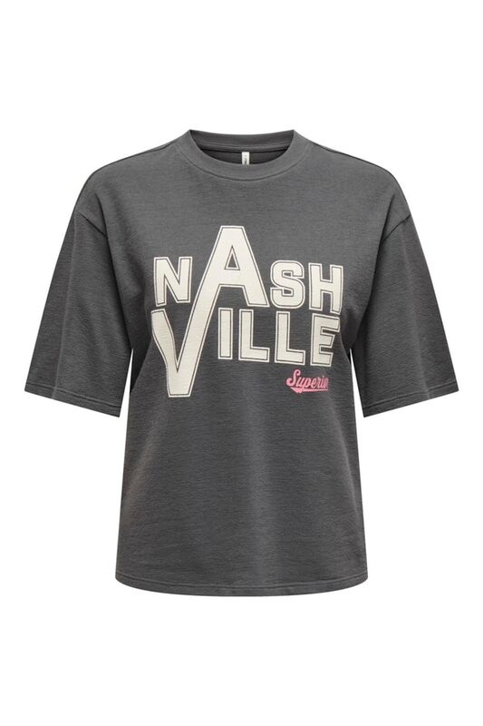 ONLSONYA S/S USA TOP BOX JRS Kadın Gri T-Shirt - 15332658