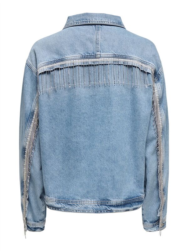 ONLSUNSET LS RHINESTONE JACKET RED DNM Kadın Light Blue Denim Denim Ceket - 15342631
