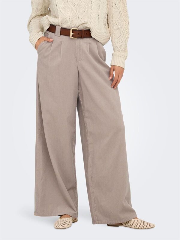 ONLSVEA-NESSA MW CORD WIDE PANT CC TLR Kadın Kahverengi Pantolon - 15351309