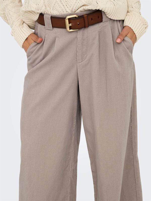 ONLSVEA-NESSA MW CORD WIDE PANT CC TLR Kadın Kahverengi Pantolon - 15351309