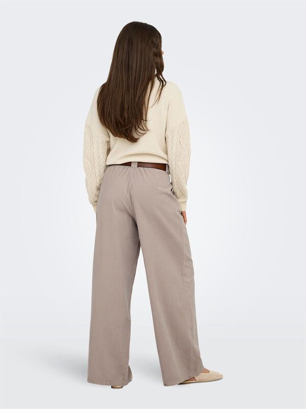 ONLSVEA-NESSA MW CORD WIDE PANT CC TLR Kadın Kahverengi Pantolon - 15351309
