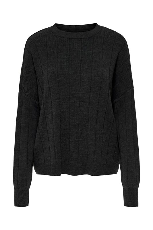 ONLTESS LS O-NECK KNT Kadın Gri Kazak - 15327673