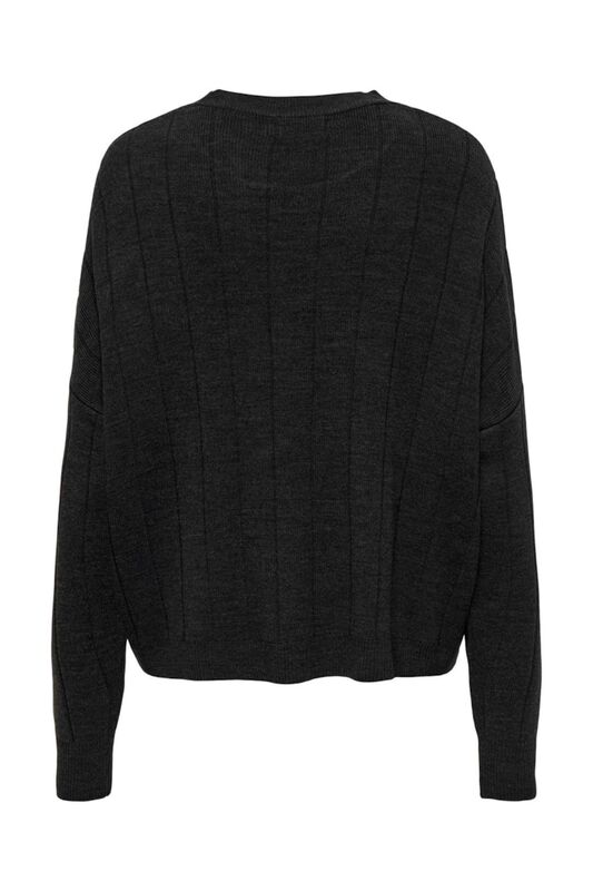 ONLTESS LS O-NECK KNT Kadın Gri Kazak - 15327673