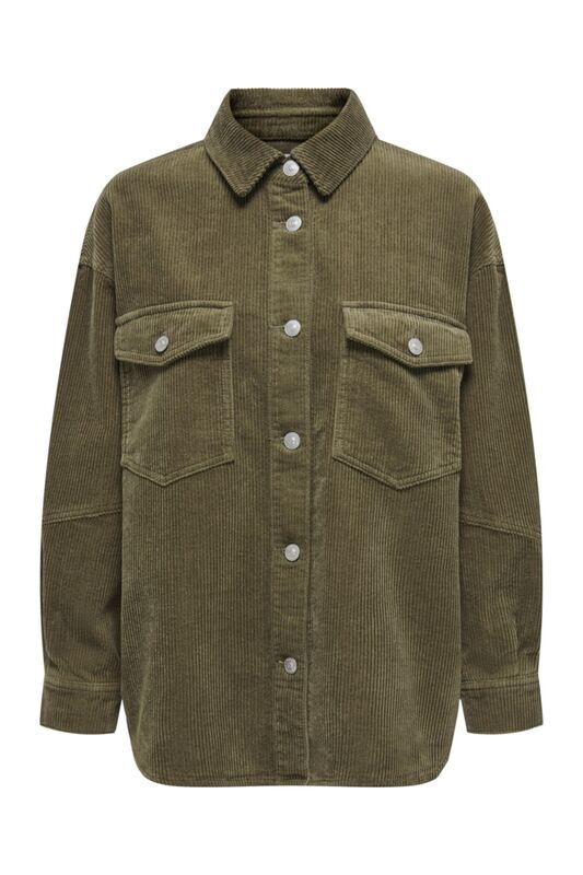 Only - ONLTIGGY L/S CORD SHACKET PNT Kadın Gri Ceket - 15331547