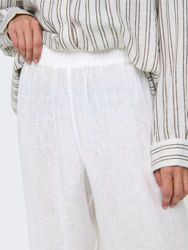 ONLTOKYO HW LINEN BLEND PANT PNT NOOS Kadın Beyaz Pantolon - 15259590