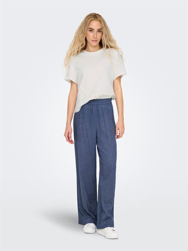 ONLTOKYO HW LINEN BLEND PANT PNT NOOS Kadın Mavi Pantolon - 15259590