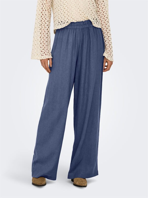 ONLTOKYO HW LINEN BLEND PANT PNT NOOS Kadın Mavi Pantolon - 15259590
