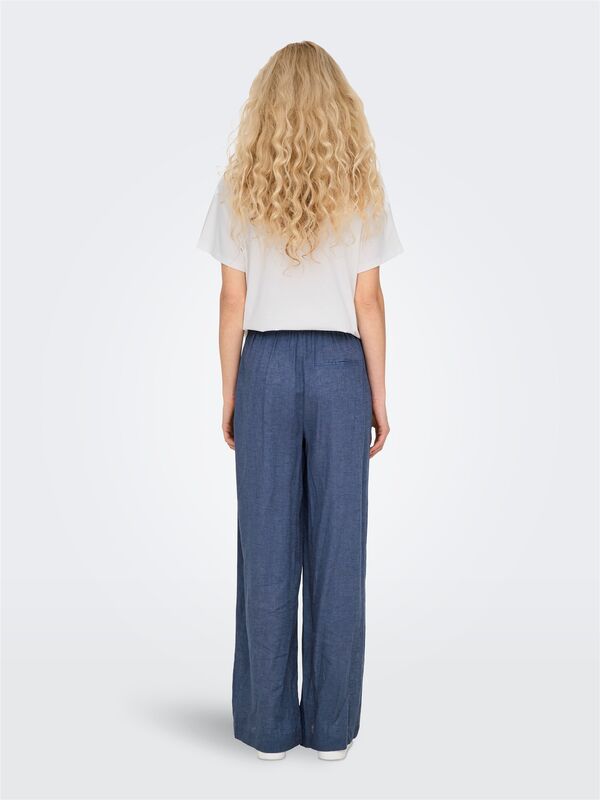 ONLTOKYO HW LINEN BLEND PANT PNT NOOS Kadın Mavi Pantolon - 15259590