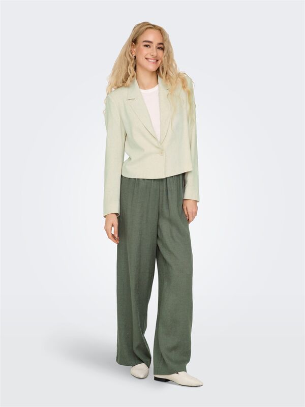 ONLTOKYO HW LINEN BLEND PANT PNT NOOS Kadın Yeşil Pantolon - 15259590