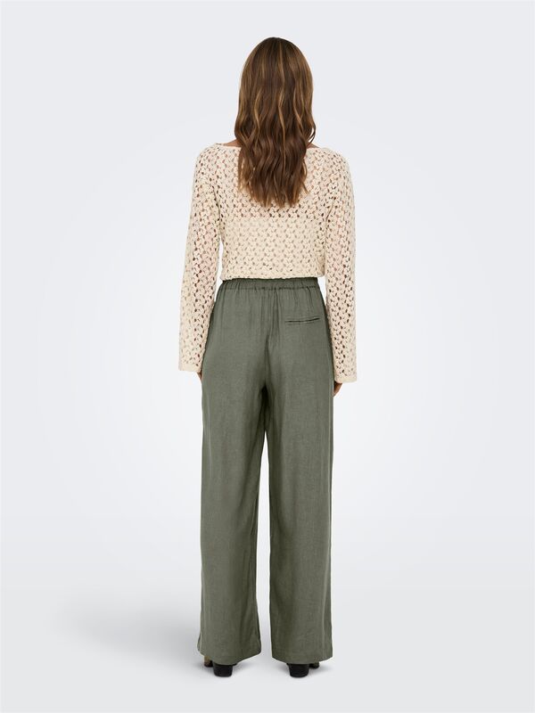 ONLTOKYO HW LINEN BLEND PANT PNT NOOS Kadın Yeşil Pantolon - 15259590