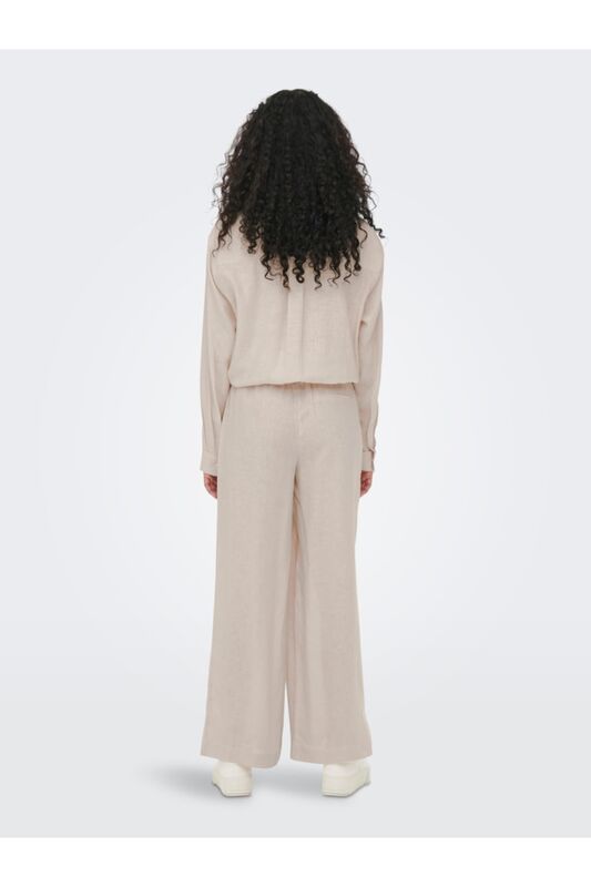 ONLTOKYO HW LINEN BLEND ST PANT PNT NOOS Kadın Bej Pantolon - 15259590